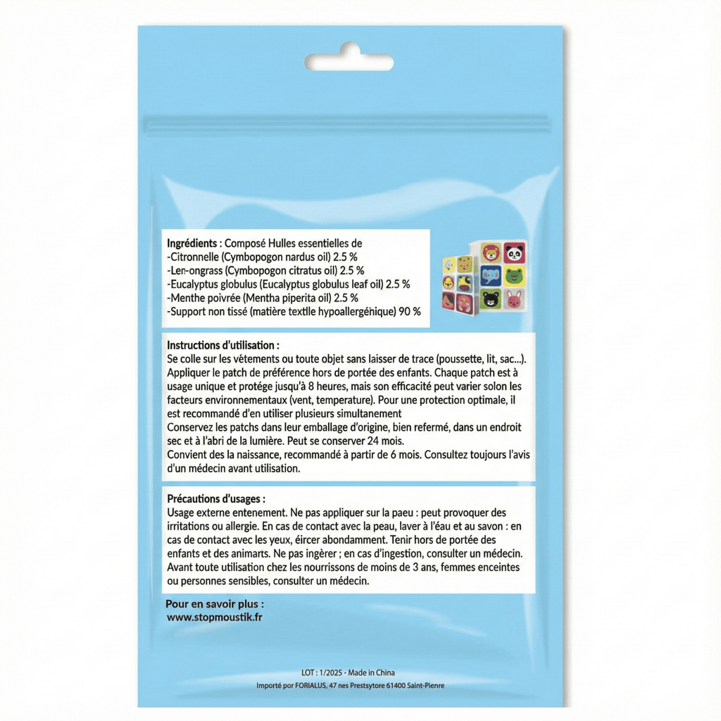 Patch anti - moustique - Pack de 60 - STOP MOUSTIK